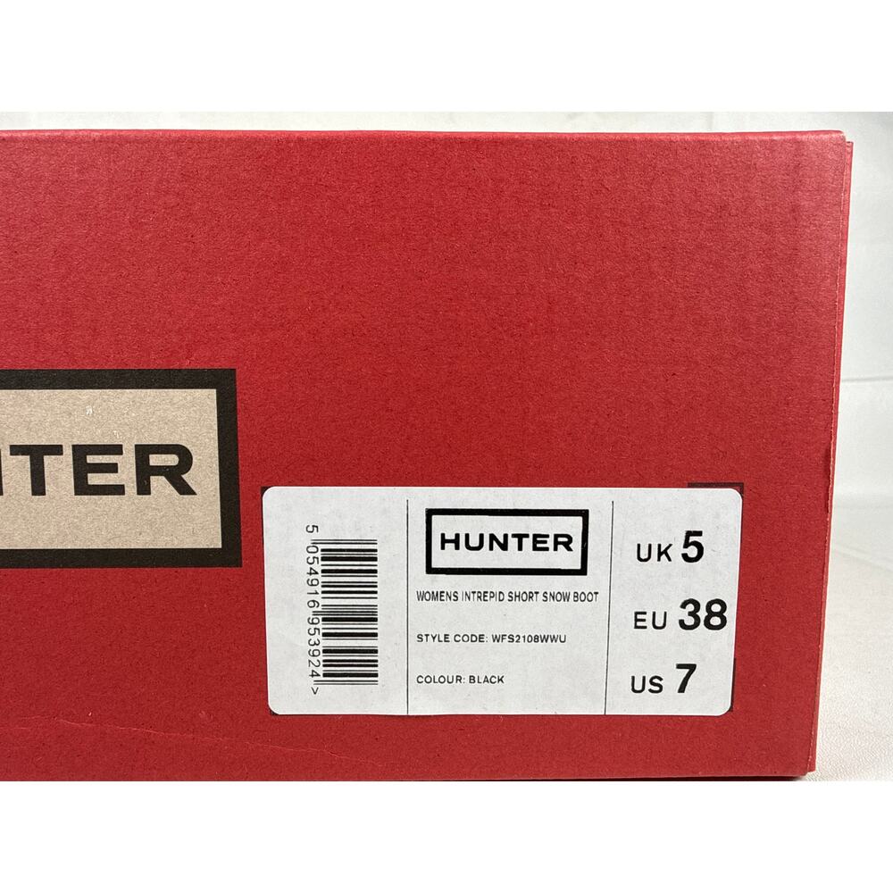 Hunter Intrepid Short Snow Boots Womens 7 Black Waterproof Insulated Pull On - Picture 10 of 13